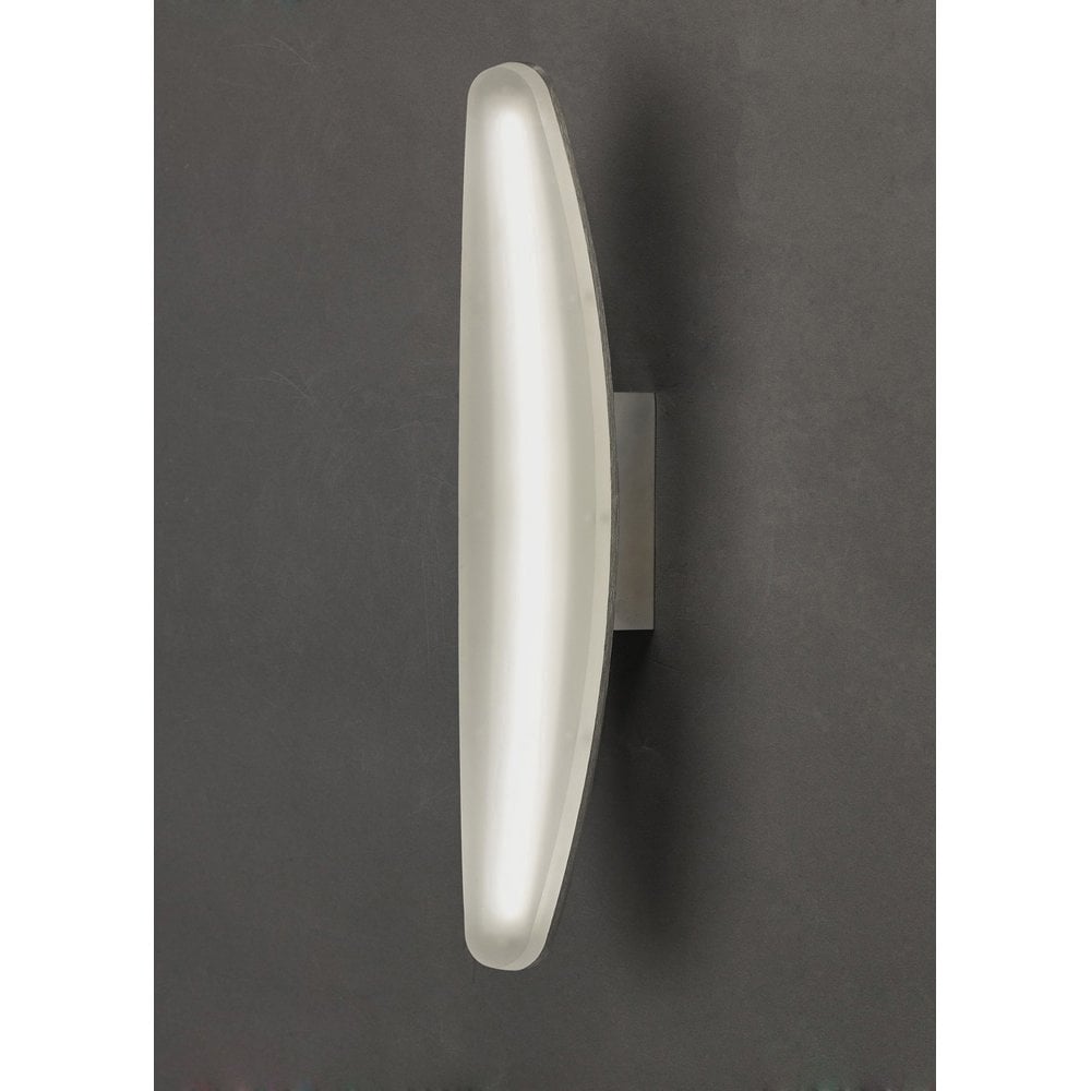 Hemisferic Wall Lamp 6W LED 3000K, 540lm, Satin Aluminium/Frosted Acrylic, 3yrs Warranty