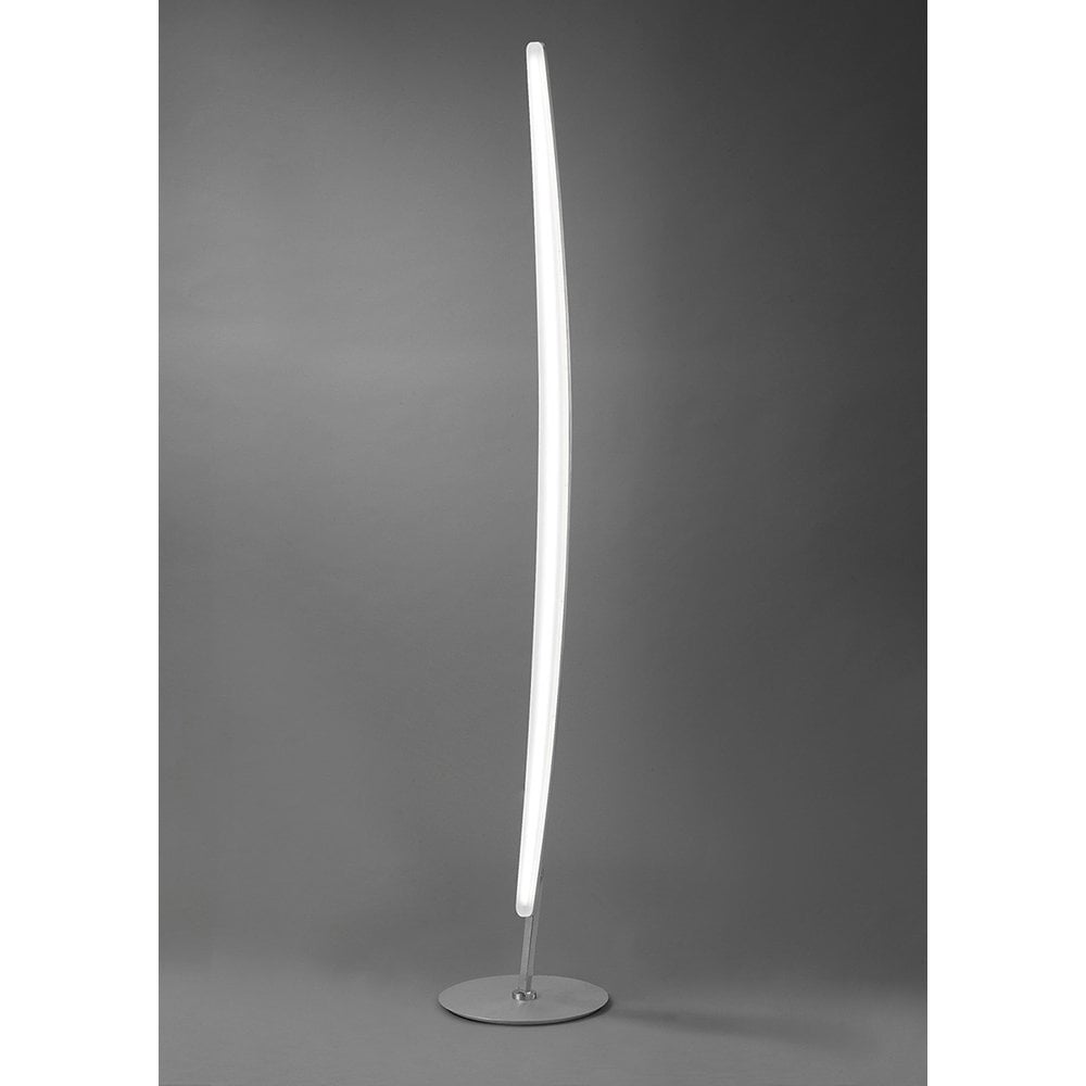 Hemisferic Floor Lamp 20W LED 3000K, 1800lm, Satin Aluminium/Frosted Acrylic, 3yrs Warranty