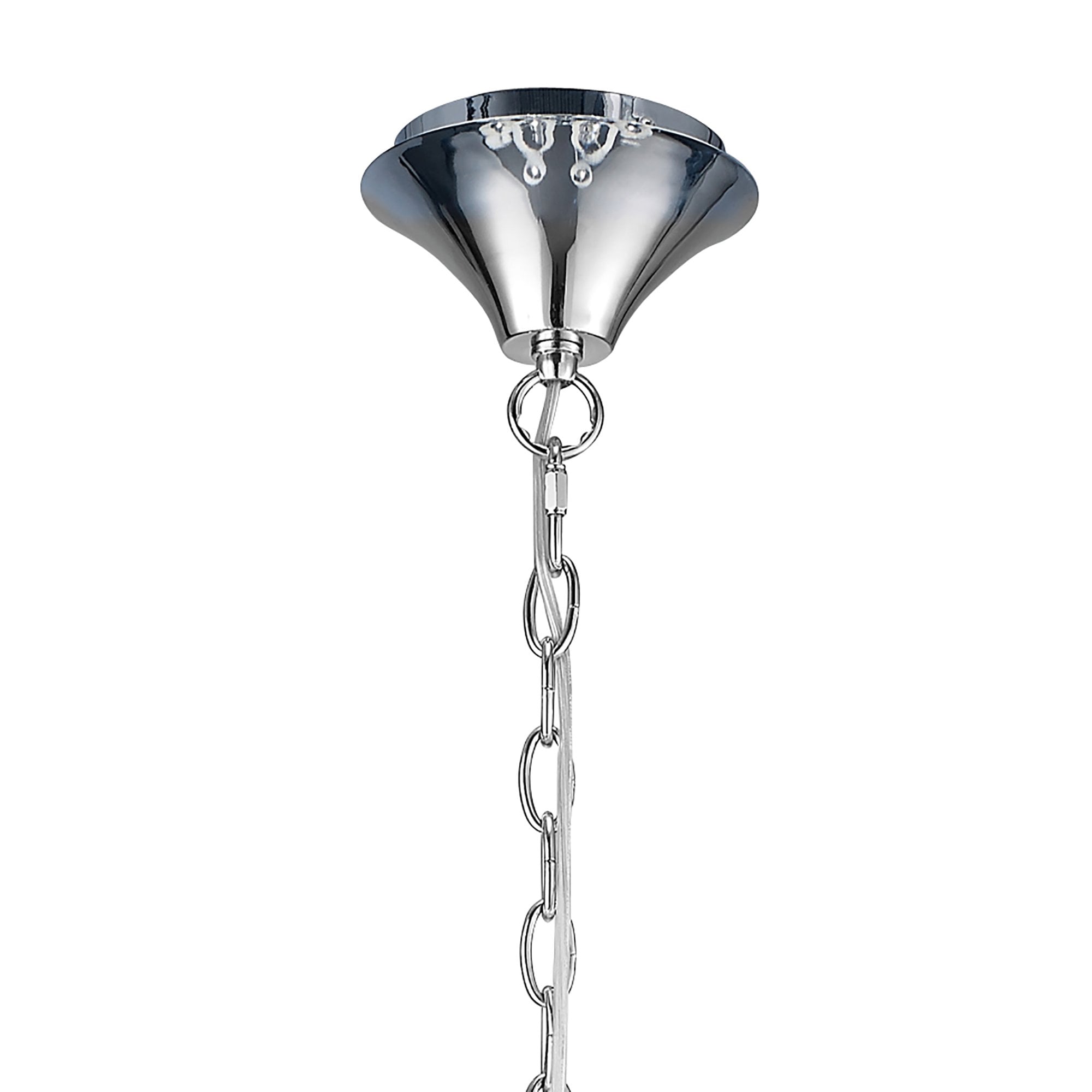 M4630 Loewe 2 Tier Pendant 6+3 Light E14, Polished Chrome With Cream Shades