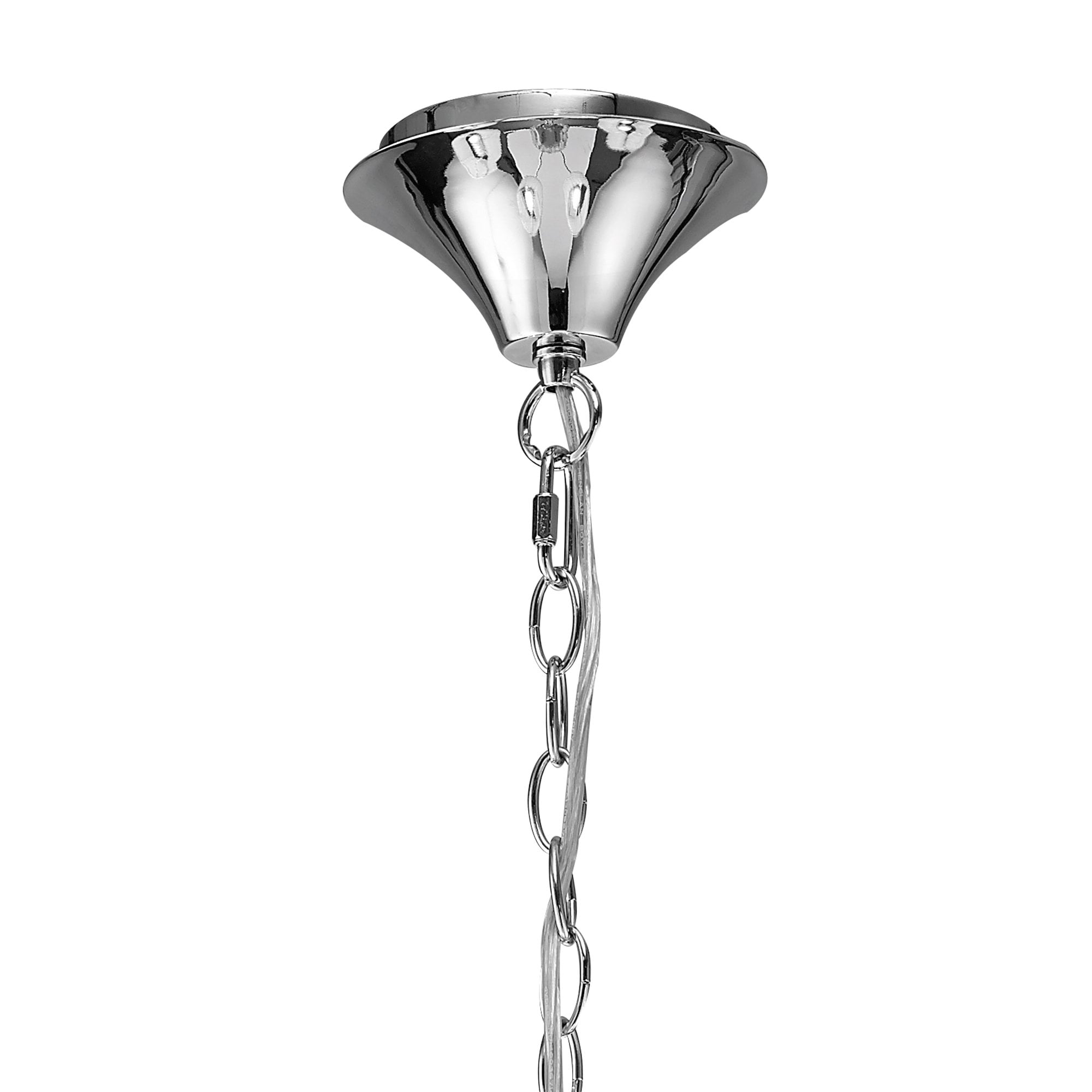 Loewe Pendant 5 Light E14, Polished Chrome With White Shades