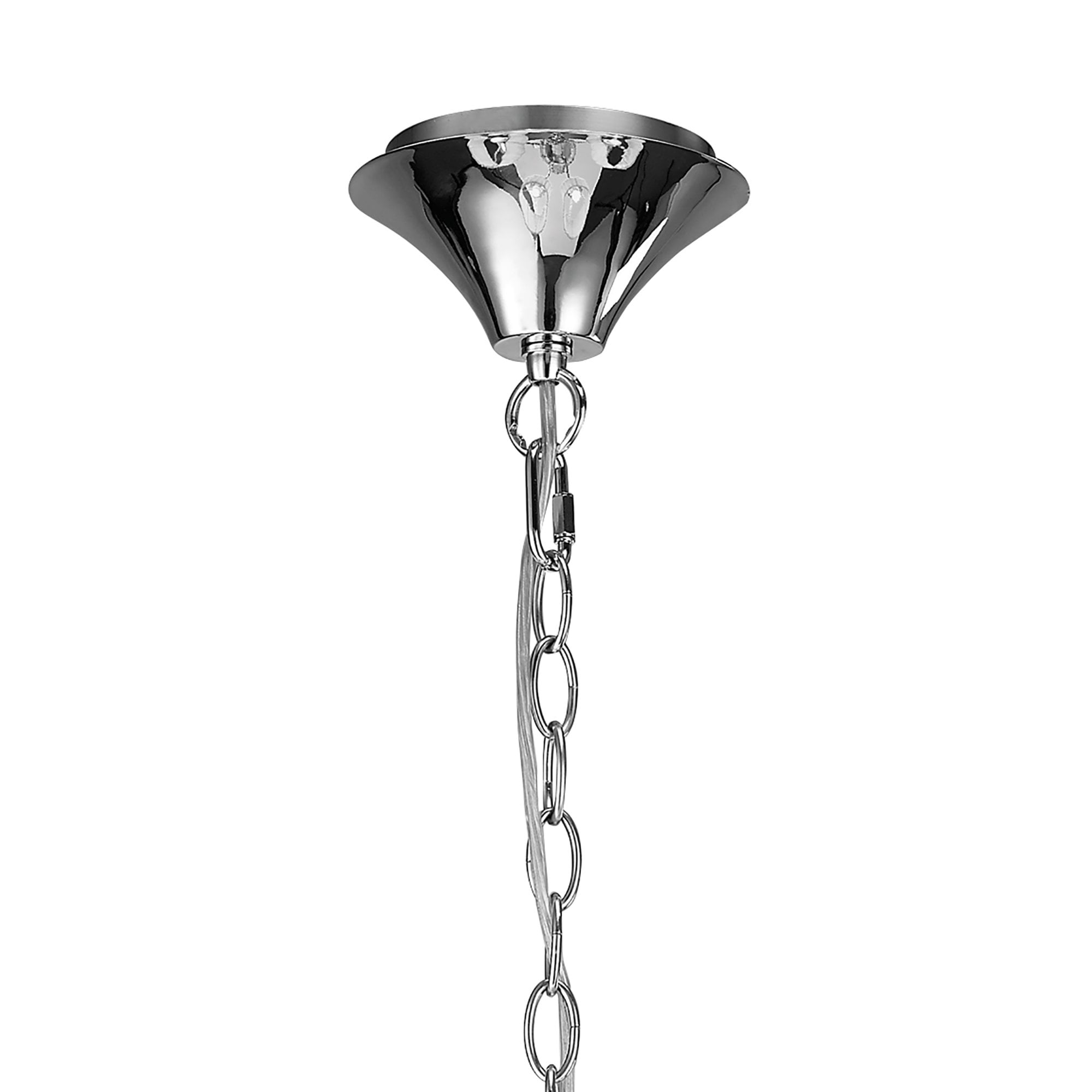 M4632 Loewe Slim Pendant 5 Light E14, Polished Chrome With Cream Shades