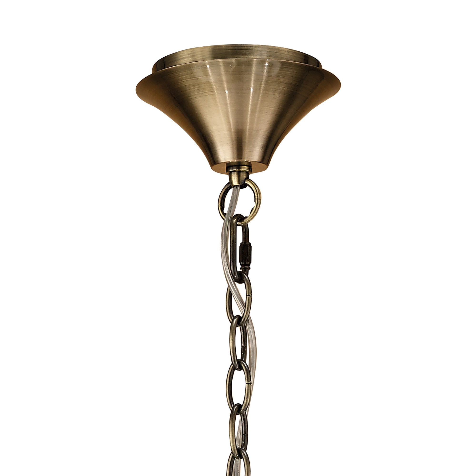 Loewe Slim Pendant 5 Light E27, Antique Brass With Soft Bronze Shades