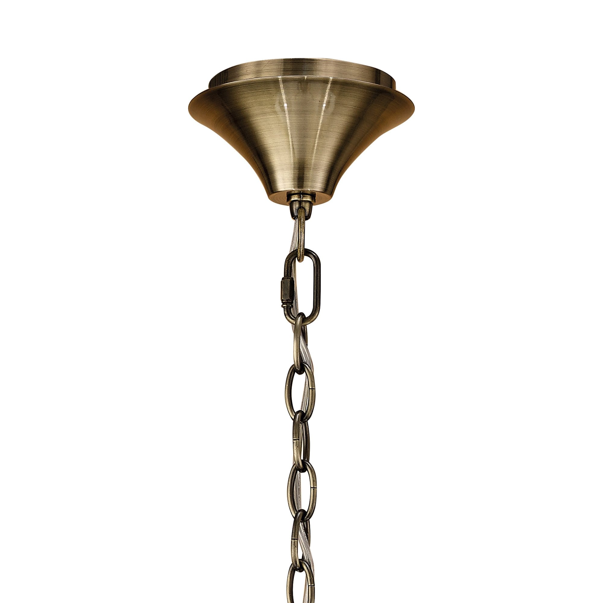 Loewe Pendant 3 Light E14, Antique Brass With Cream Shades