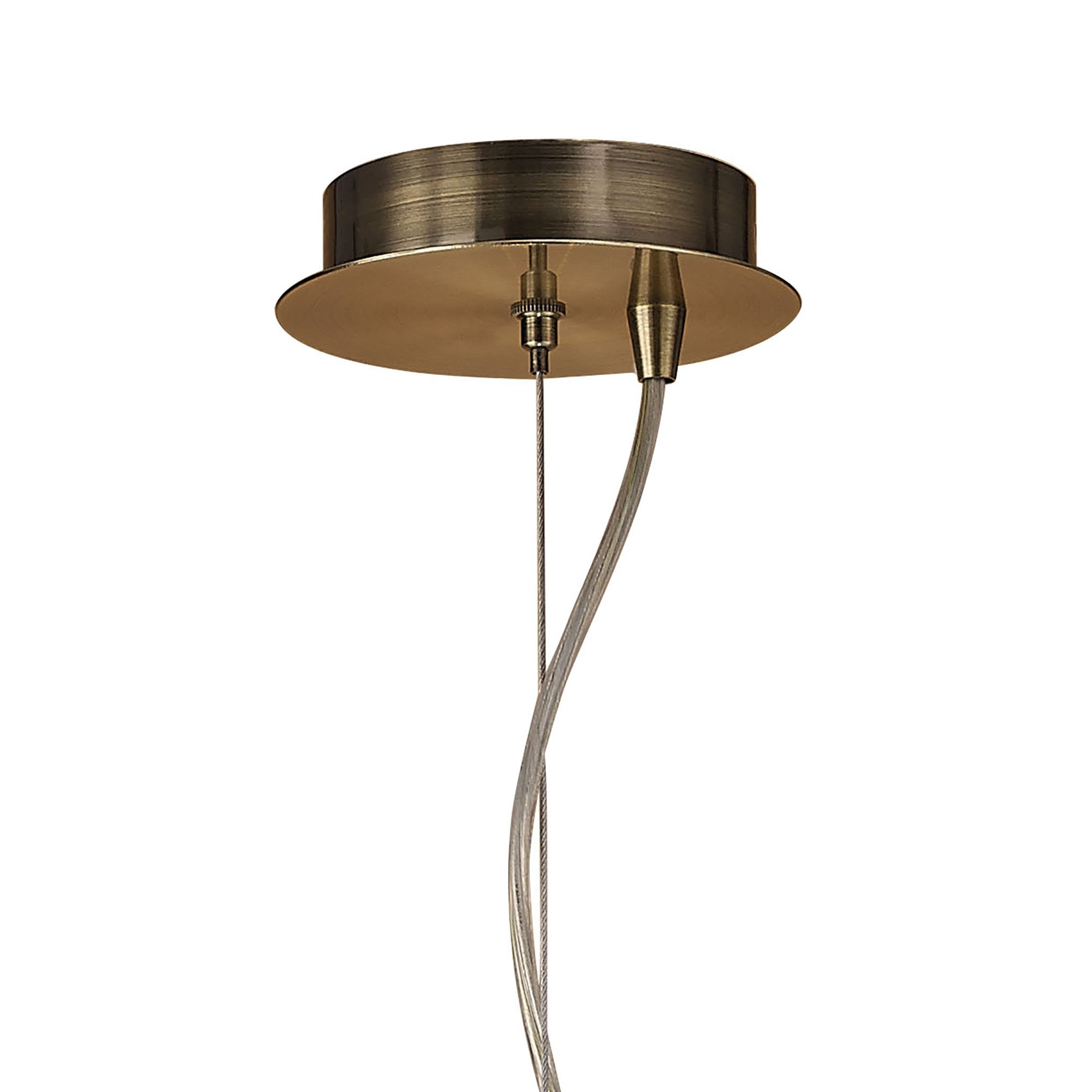 Loewe Single Pendant 3 Light E14, Antique Brass With Cream Shade