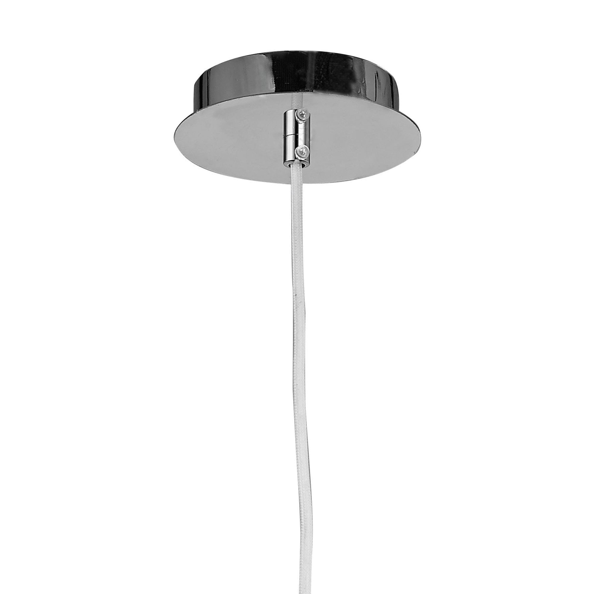 Triangle Pendant Small 1 Light E27, Gloss White/Polished Chrome