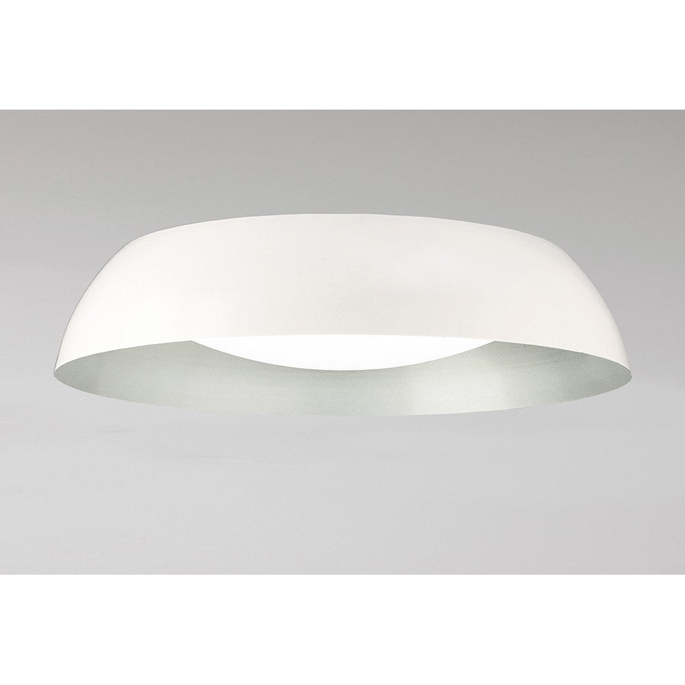 Argenta Ceiling Large 30W LED 3000K, 3000lm, Matt White/Silver/White Acrylic, 3yrs Warranty