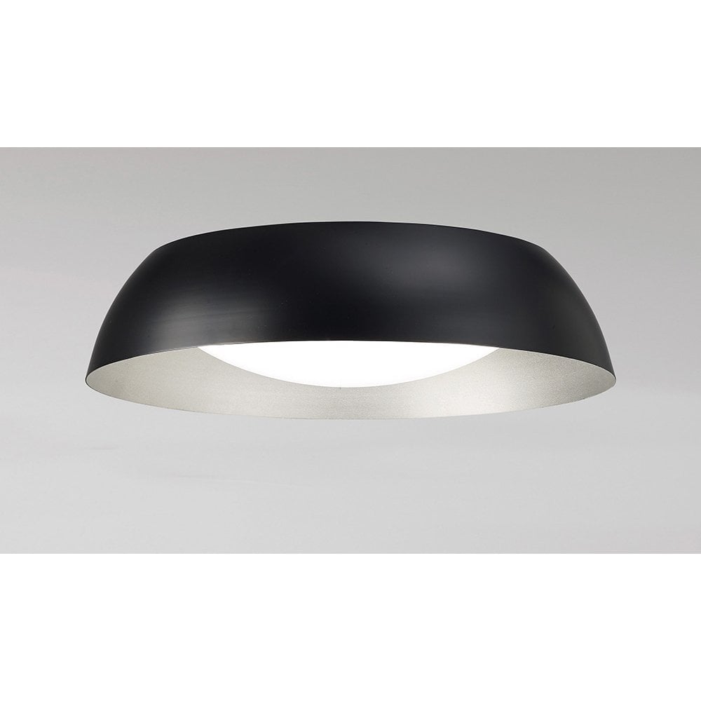 Argenta Ceiling Small 18W LED 3000K, 1800lm, Matt Black/Silver/White Acrylic, 3yrs Warranty