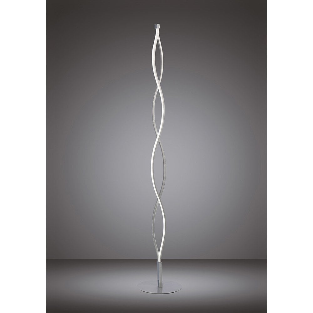 Sahara Floor Lamp 21W LED 3000K, 1470lm, Silver/Frosted Acrylic/Polished Chrome, 3yrs Warranty