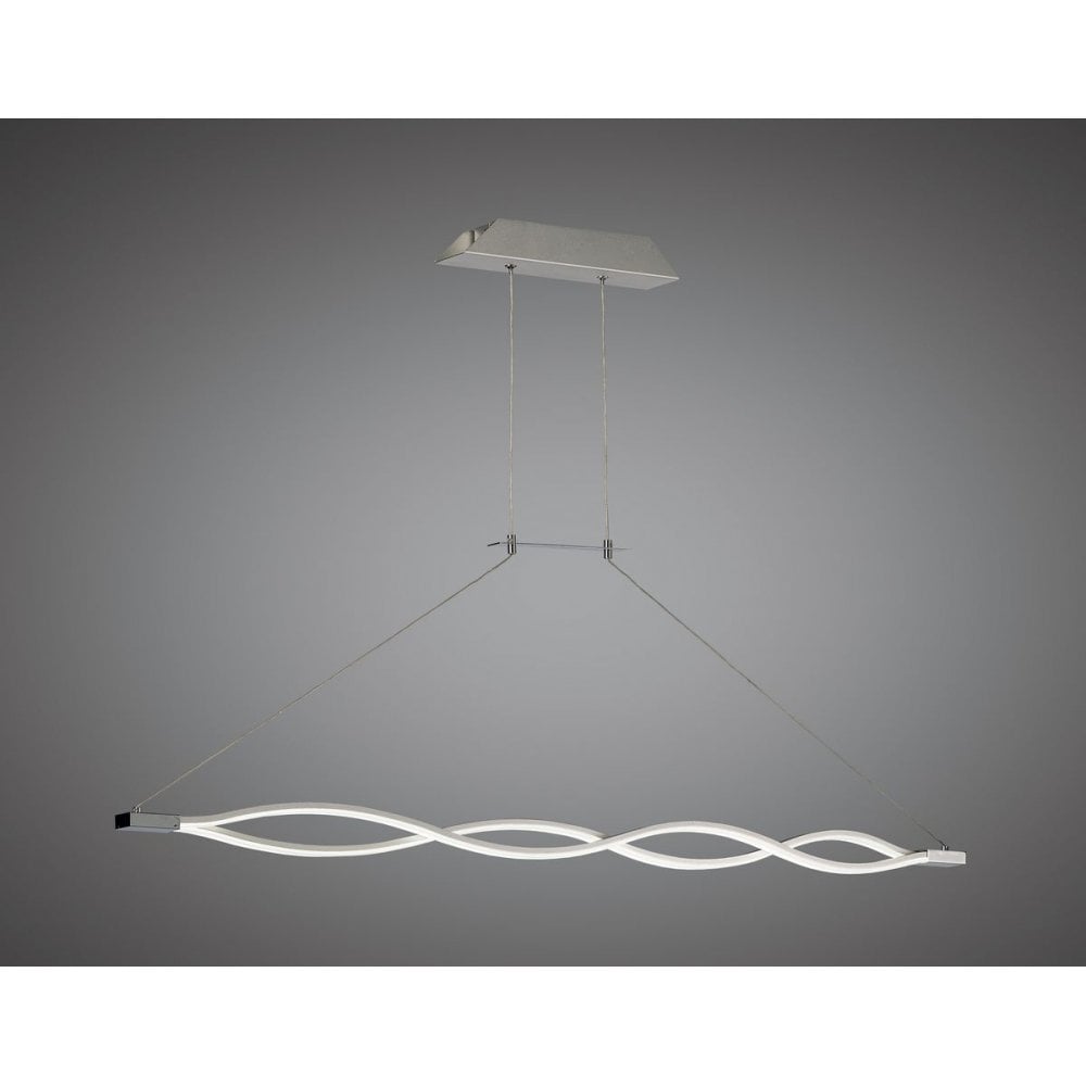 Sahara XL Pendant 42W LED 3000K, 3400lm, Silver/Frosted Acrylic/Polished Chrome, 3yrs Warranty