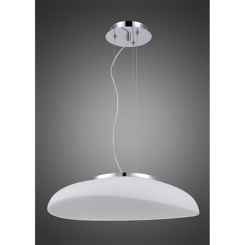 Opal Pendant 4 Light E27, Polished Chrome/Frosted White Glass