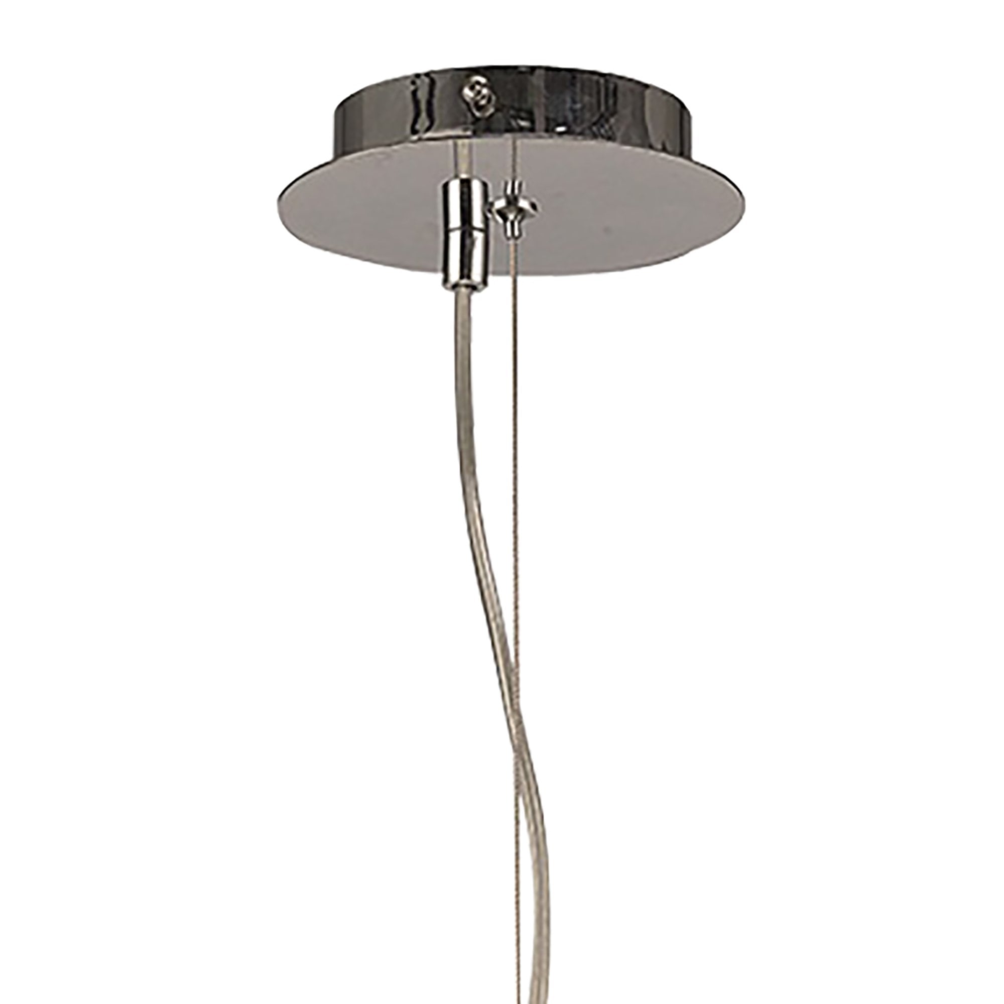 Opal Pendant 1 Light E27, Polished Chrome/Frosted White Glass