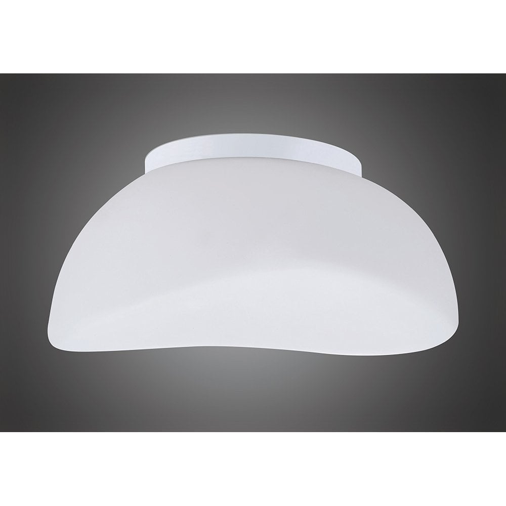 Opal Ceiling 3 Light E27, Polished Chrome/Frosted White Glass