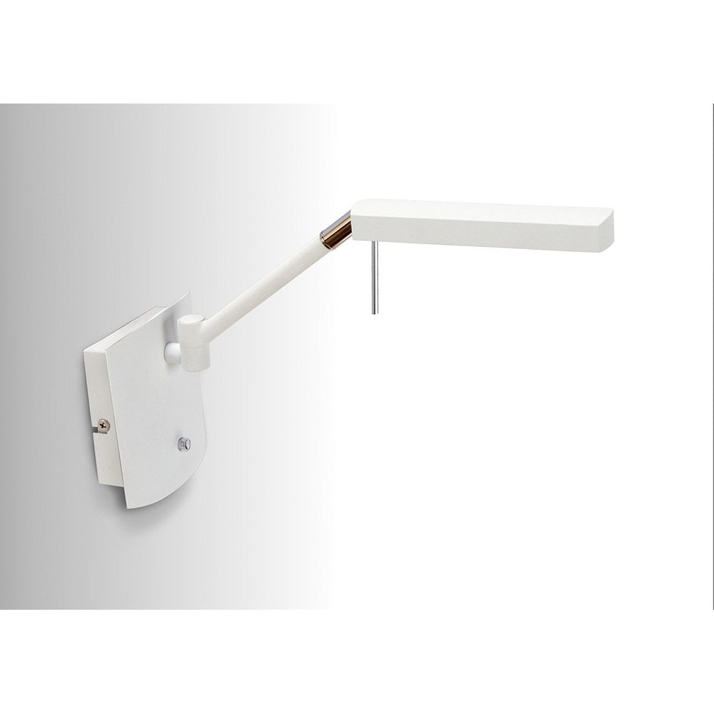 Phuket Wall Lamp 1 Light 7W LED 3000K, 600Lm, Matt White / Polished Chrome, 3Yrs Warranty