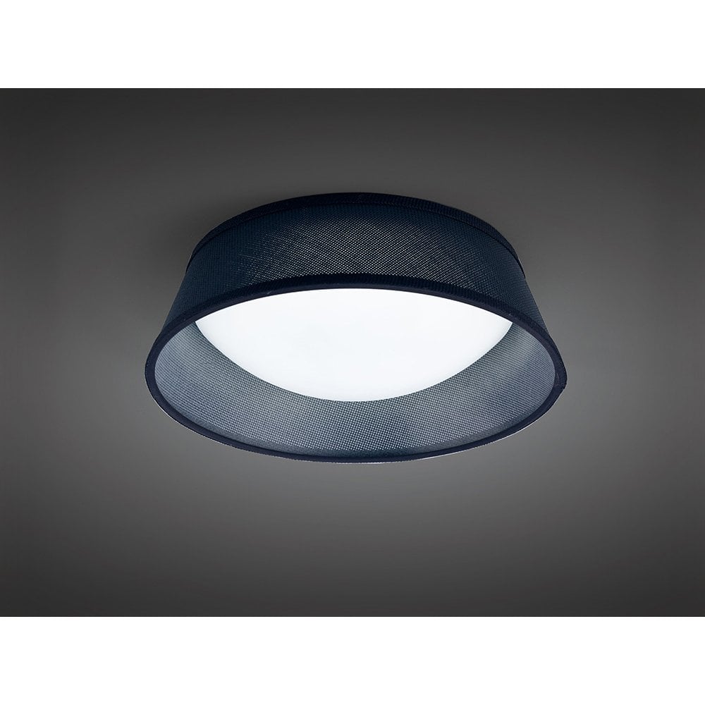 Nordica Ceiling 12W LED 32CM Black 3000K, 120lm, White Acrylic With Black Shade, 3yrs Warranty