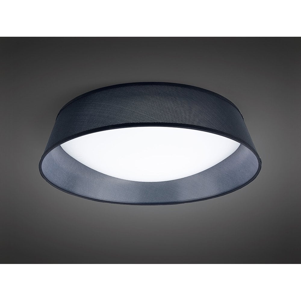 Nordica Ceiling 30W LED 60CM Black 3000K, 3000lm, White Acrylic With Black Shade, 3yrs Warranty