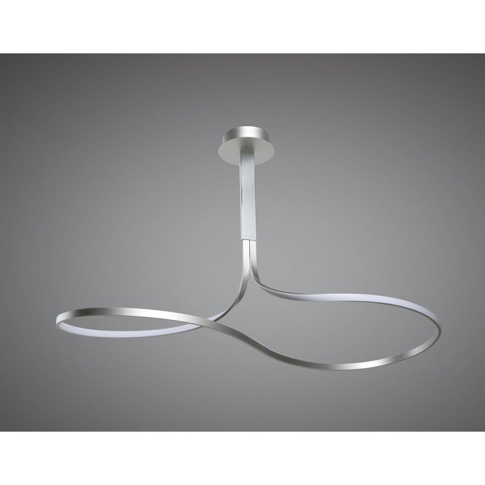 Nur XL Semi Ceiling 50W LED 3000K, 3900lm, Silver/Frosted Acrylic/Polished Chrome, 3yrs Warranty