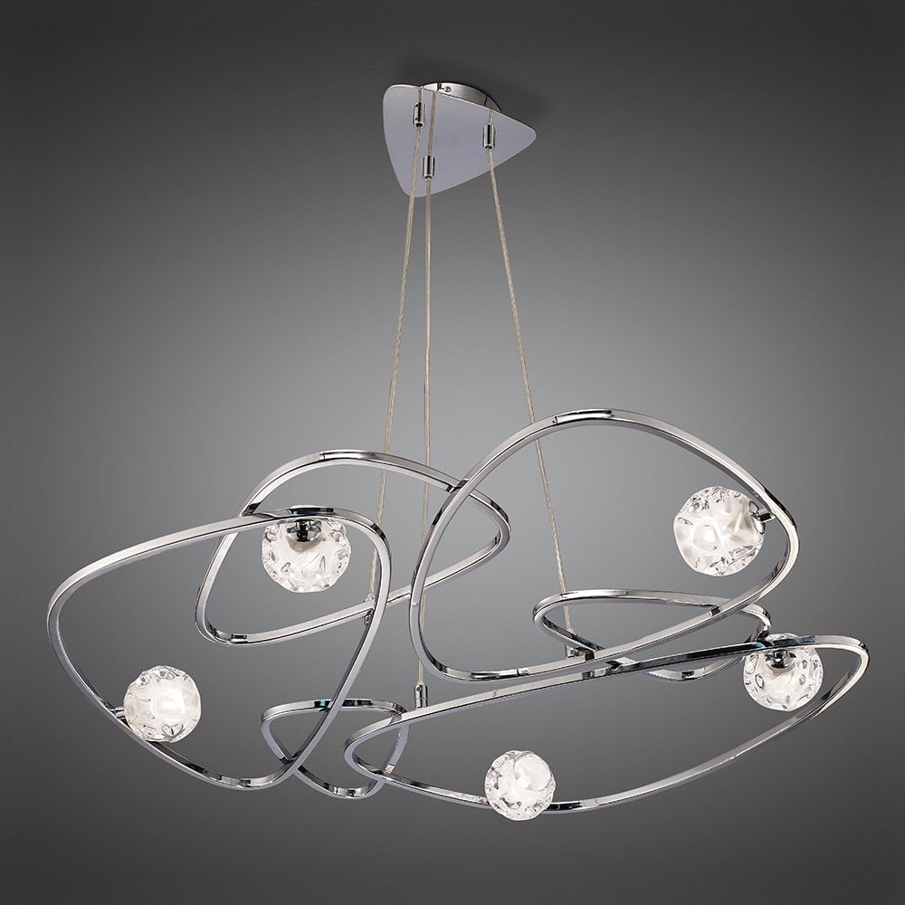 Lux Pendant 5 Light G9, Polished Chrome