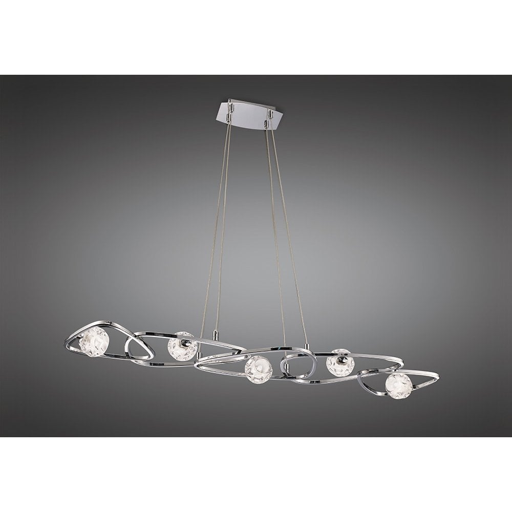 Lux Pendant 5 Light G9 Line, Polished Chrome