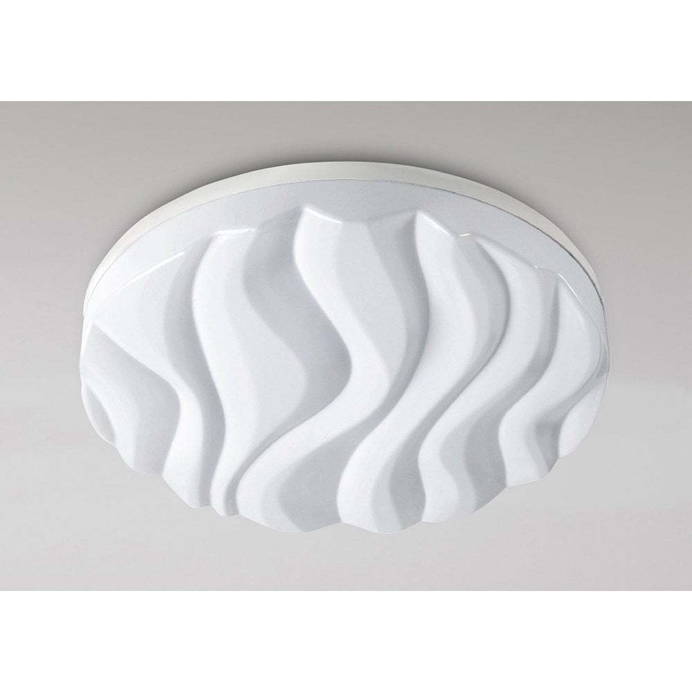 Arena Ceiling/Wall Light Large Round 45W LED IP44 3000K, 4050lm, Matt White/White Acrylic, 3yrs Warranty