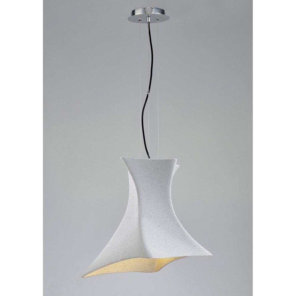 Twist Pendant 1 Light E27, Cement Effect/Polished Chrome