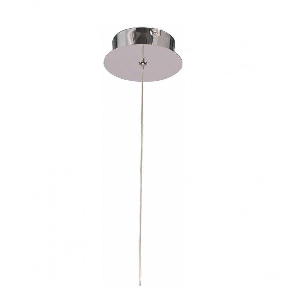 Espirales Pendant 1 Light 12W LED 3000K, 840lm, Silver/Frosted Acrylic/Polished Chrome, 3yrs Warranty