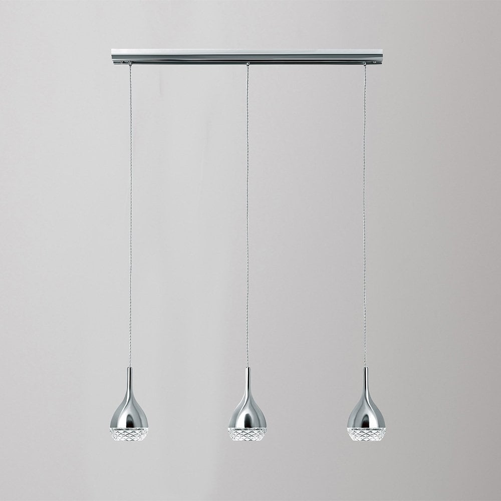 Khalifa Pendant 3 Light GU10 Line Polished Chrome