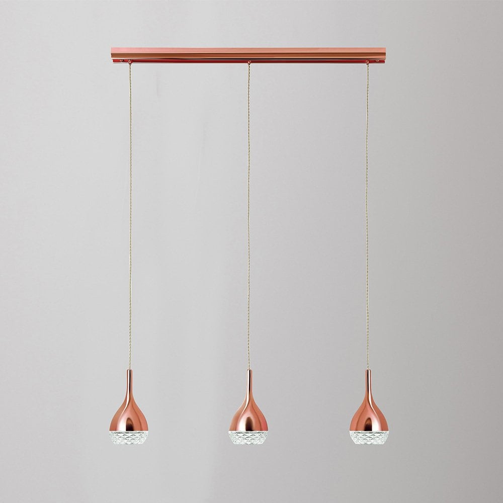 Khalifa Pendant 3 Light GU10 Line Copper