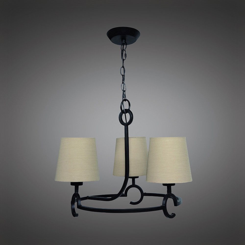 Argi Pendant 3 Light E27 With Taupe Shades Brown Oxide