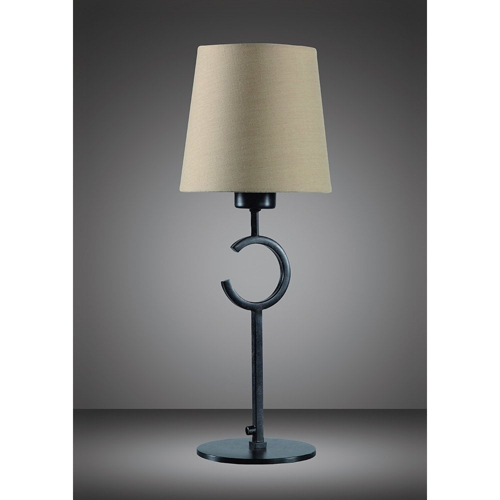 Argi Table Lamp 1 Light E27 Small With Taupe Shade Brown Oxide