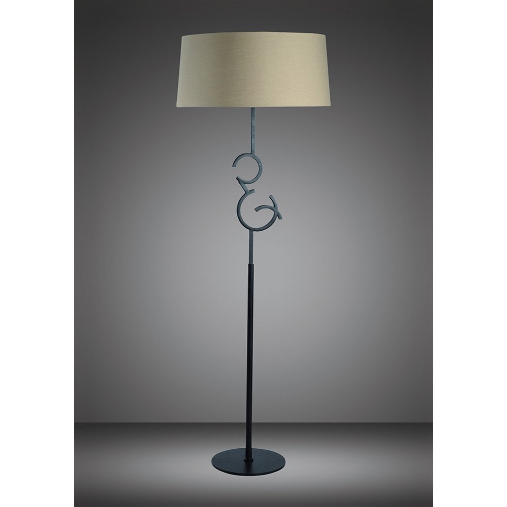 Argi Floor Lamp 4 Light E27 With Taupe Shade Brown Oxide