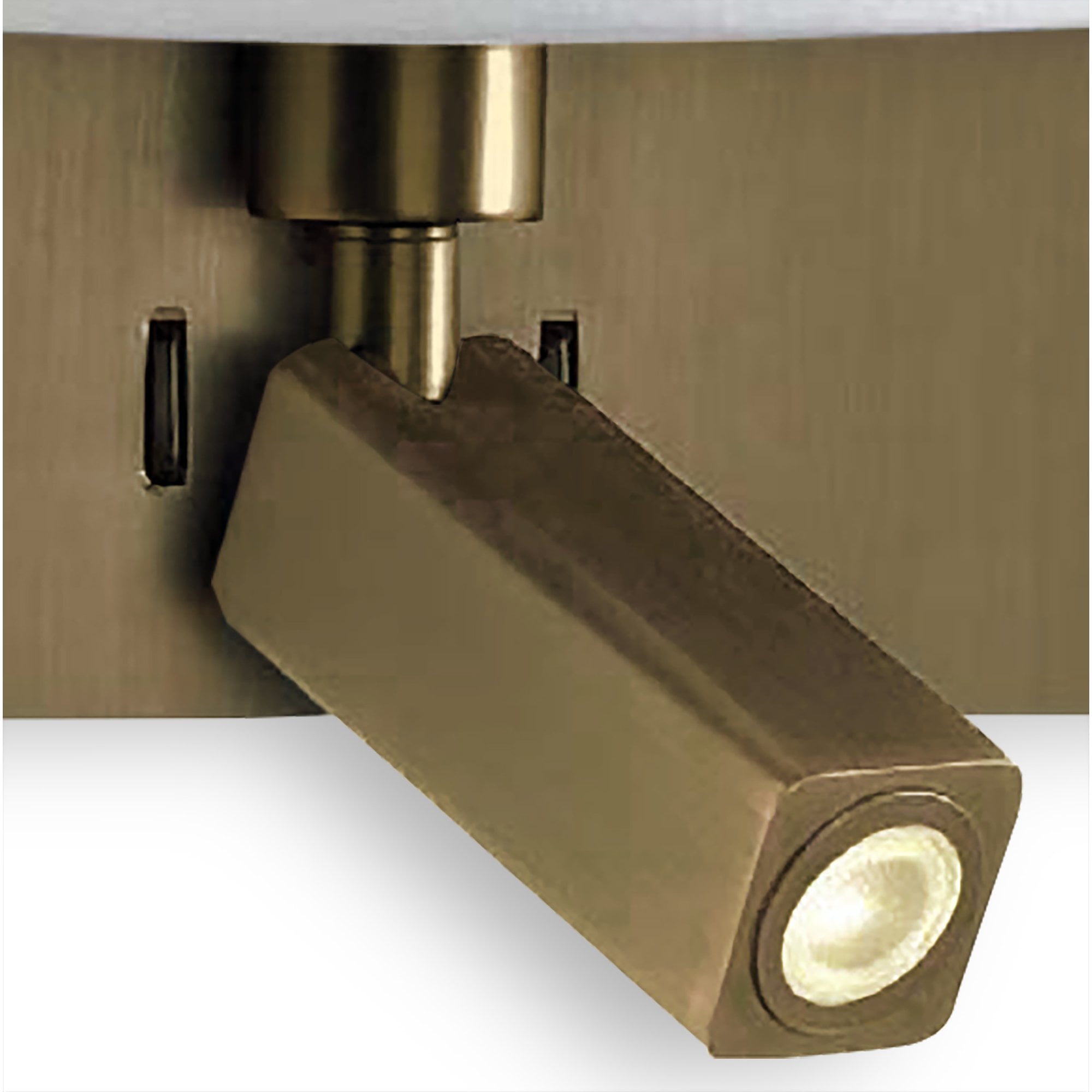 Bahia Wall Lamp with Large Back Plate 1 Light E27 & Reading Light 3W LED with White Shade Bronze 4000K, 200Lm,, 3Yrs Warranty