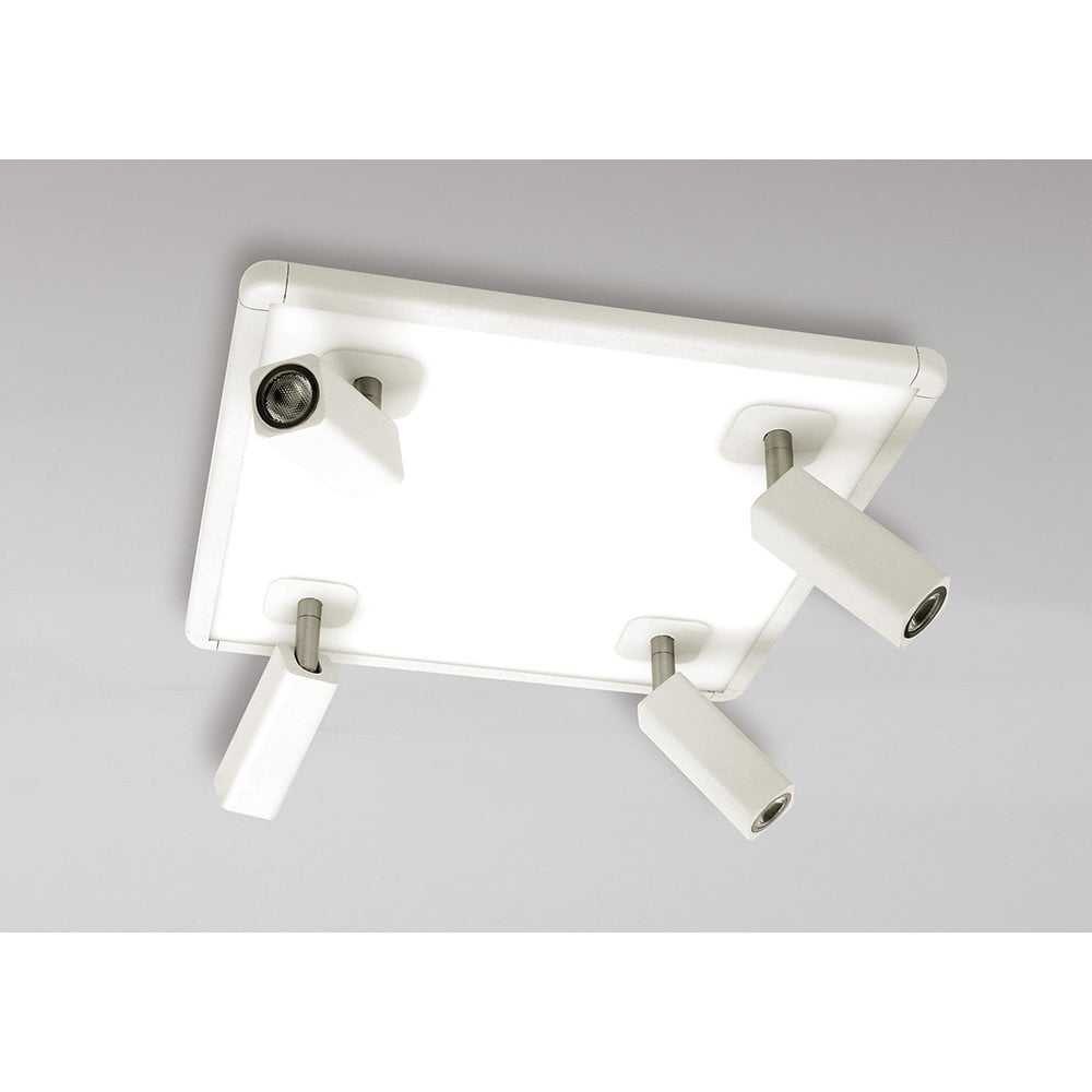 Ibiza Ceiling Light 4 Head With Backlit Light 4x5W+20W LED Square White, 3000lm, 4000K, 3yrs Warranty