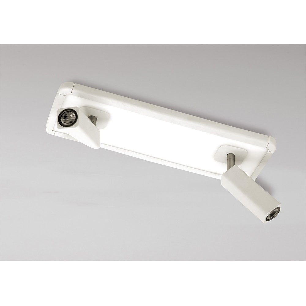 Ibiza Ceiling/Wall 2 Head With Backlit Light 2x5W+10W LED White, 1500lm, 4000K, 3yrs Warranty