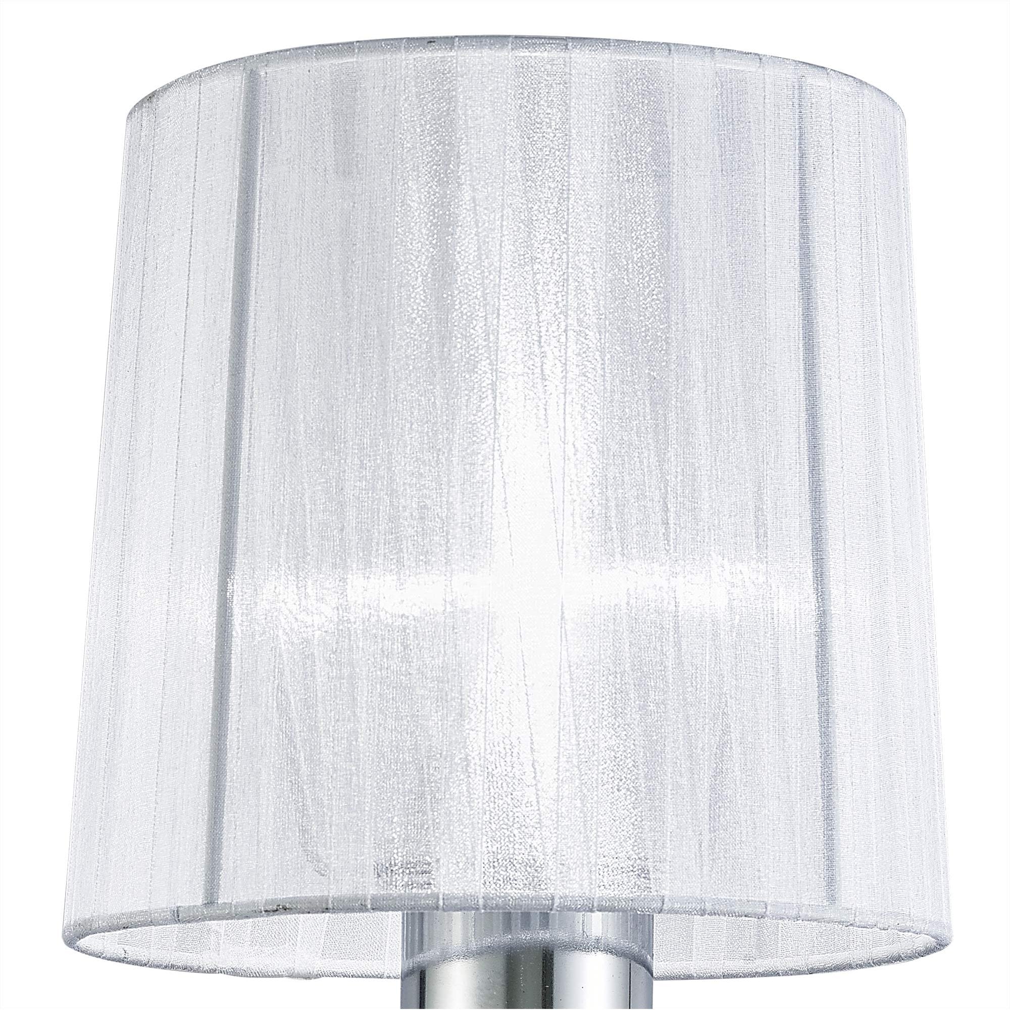 Louise Wall Lamp 1 Light E27 With White Shade Polished Chrome/Clear Crystal