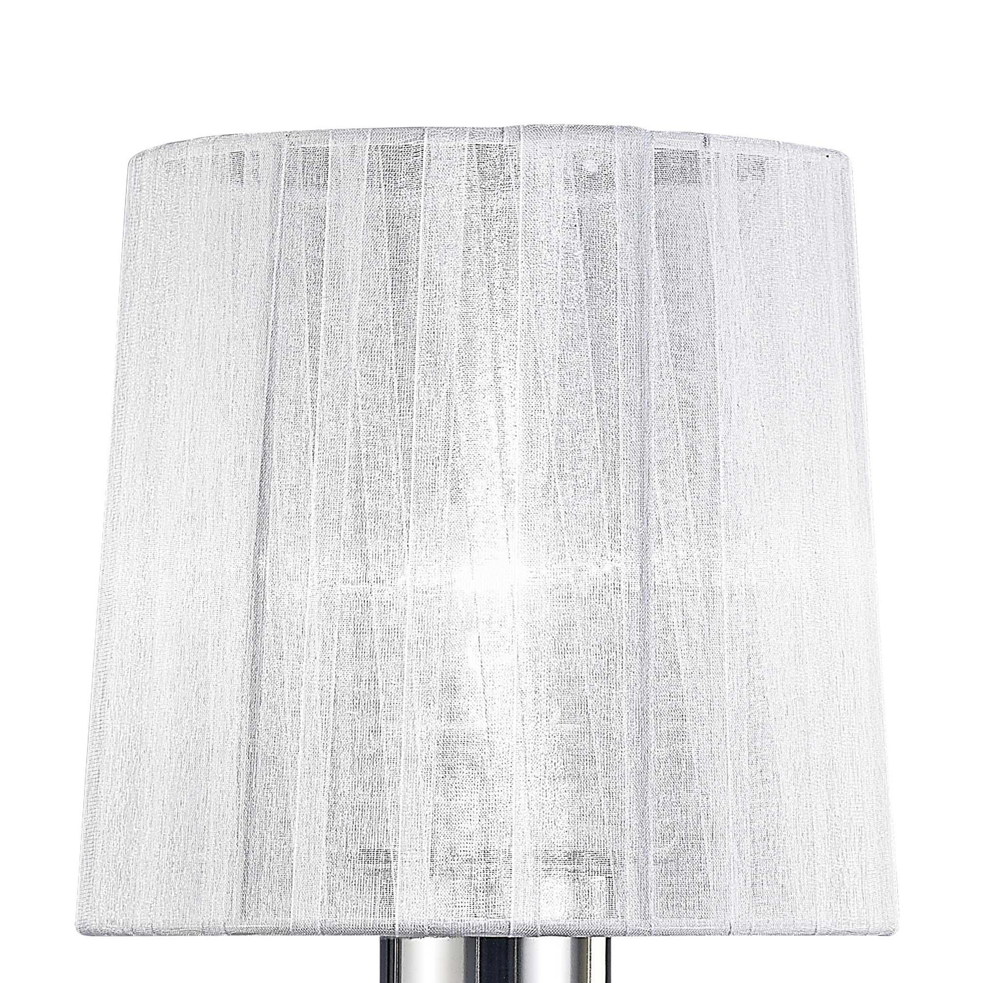 Louise Table Lamp 1 Light E27 With White Shade Polished Chrome/Clear Crystal