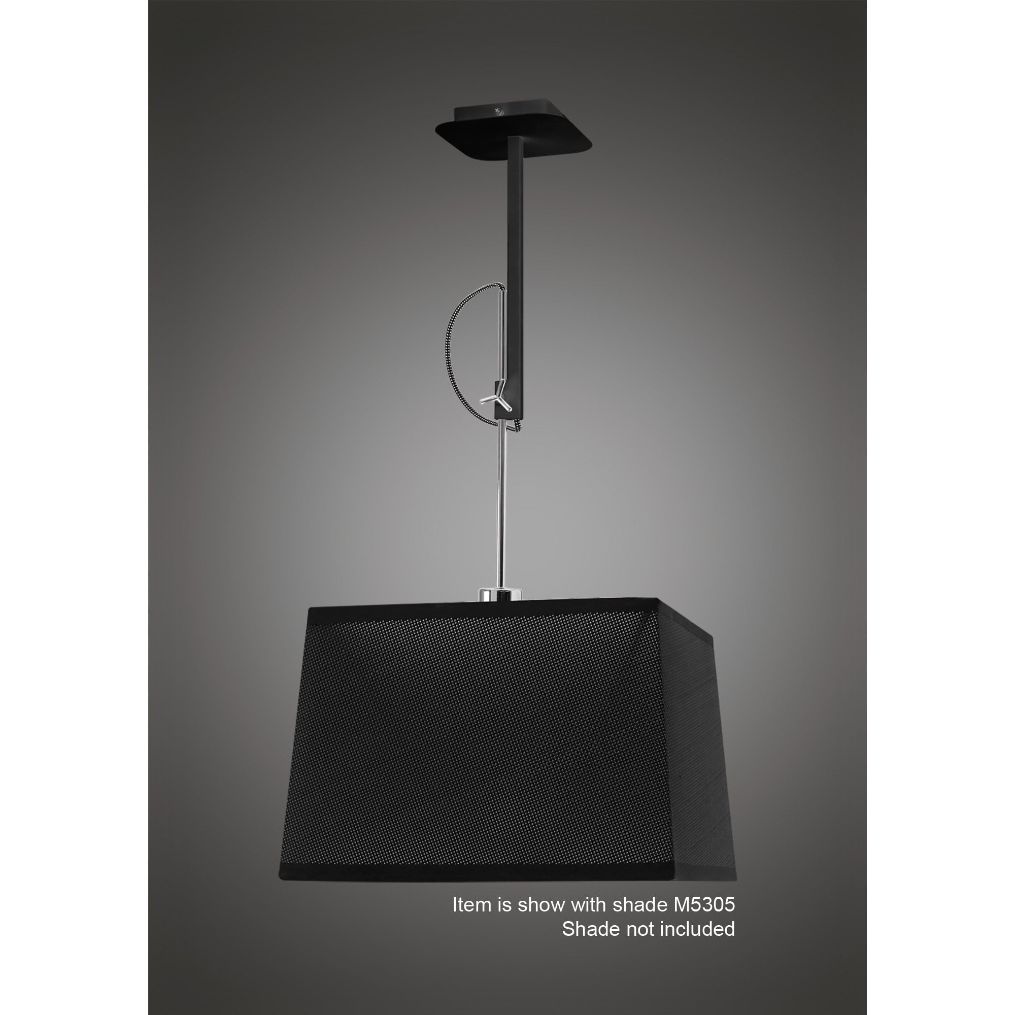 Habana Telescopic Pendant 1 Light Without Shade E27 Black/Polished Chrome