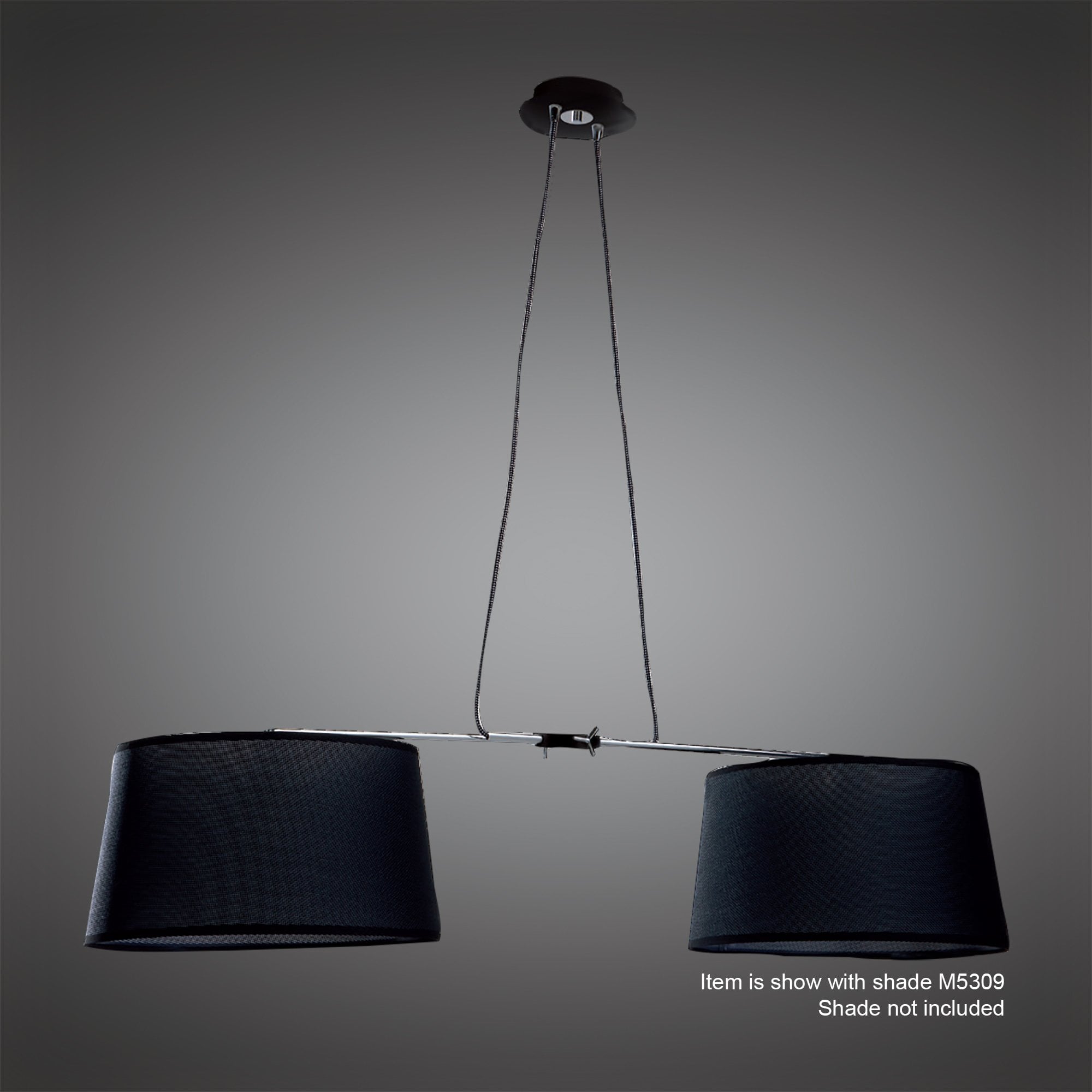 Habana Pendant 2 Light With Adjustable Body Without Shade E27 Black/Polished Chrome