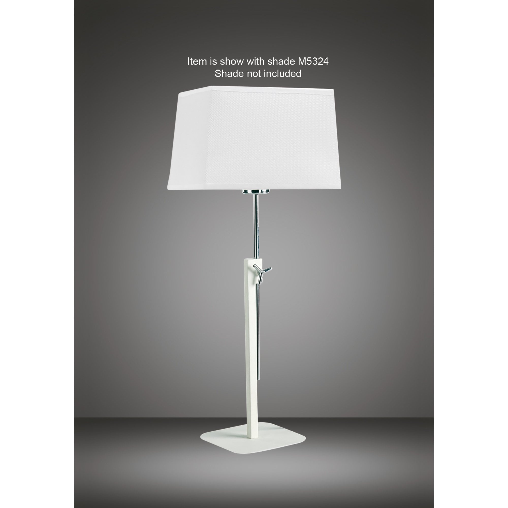 Habana Table Lamp Telescopic Without Shade 1 Light E27 , Matt White/Polished Chrome