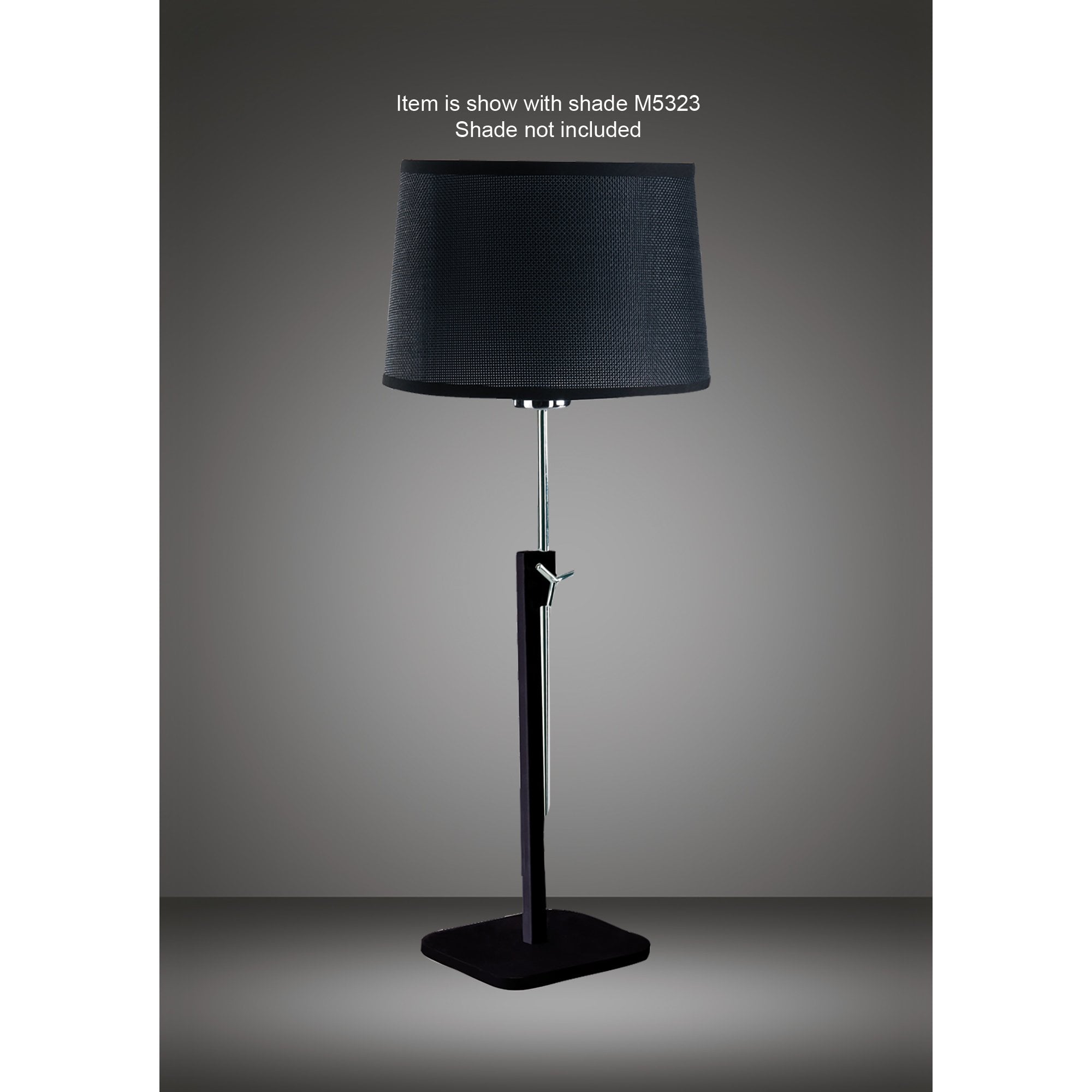 Habana Table Lamp Telescopic Without Shade 1 Light E27 Black/Polished Chrome