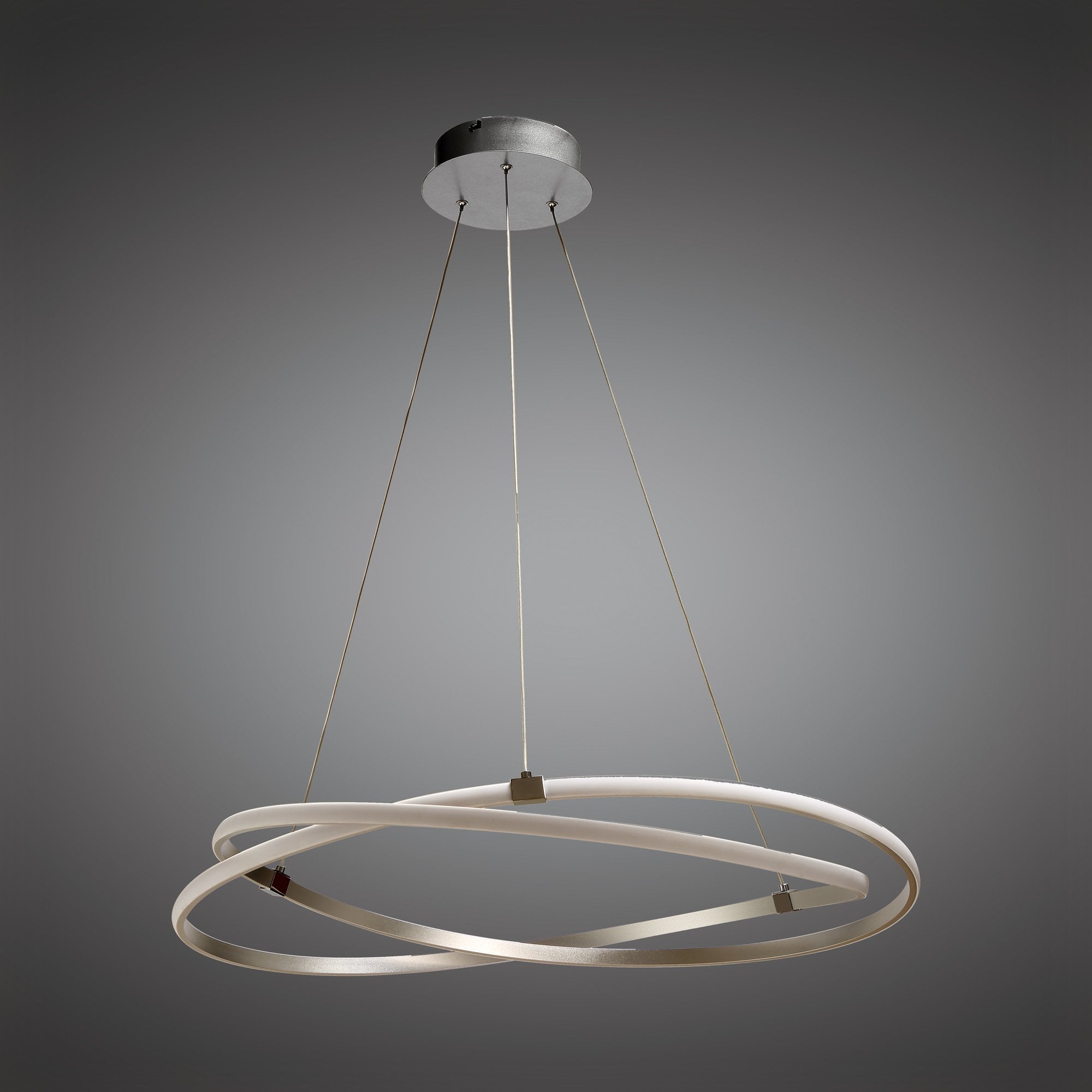 Infinity Pendant 42W LED 3000K, 3400lm, Silver/Polished Chrome/White Acrylic, 3yrs Warranty