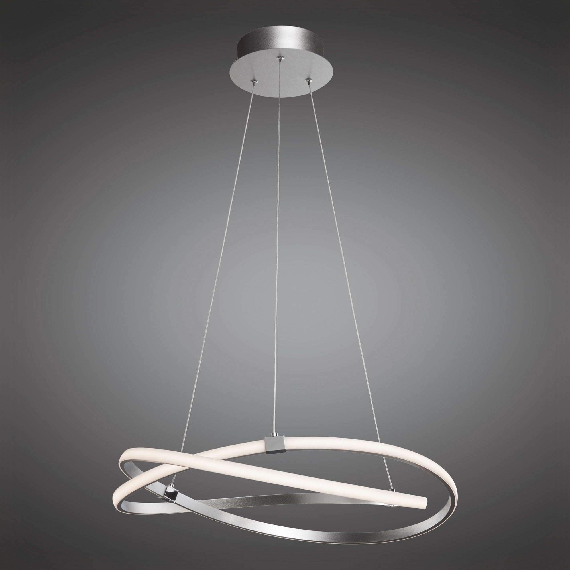 Infinity Pendant 60W LED 3000K, 4500lm, Silver/Polished Chrome/White Acrylic, 3yrs Warranty