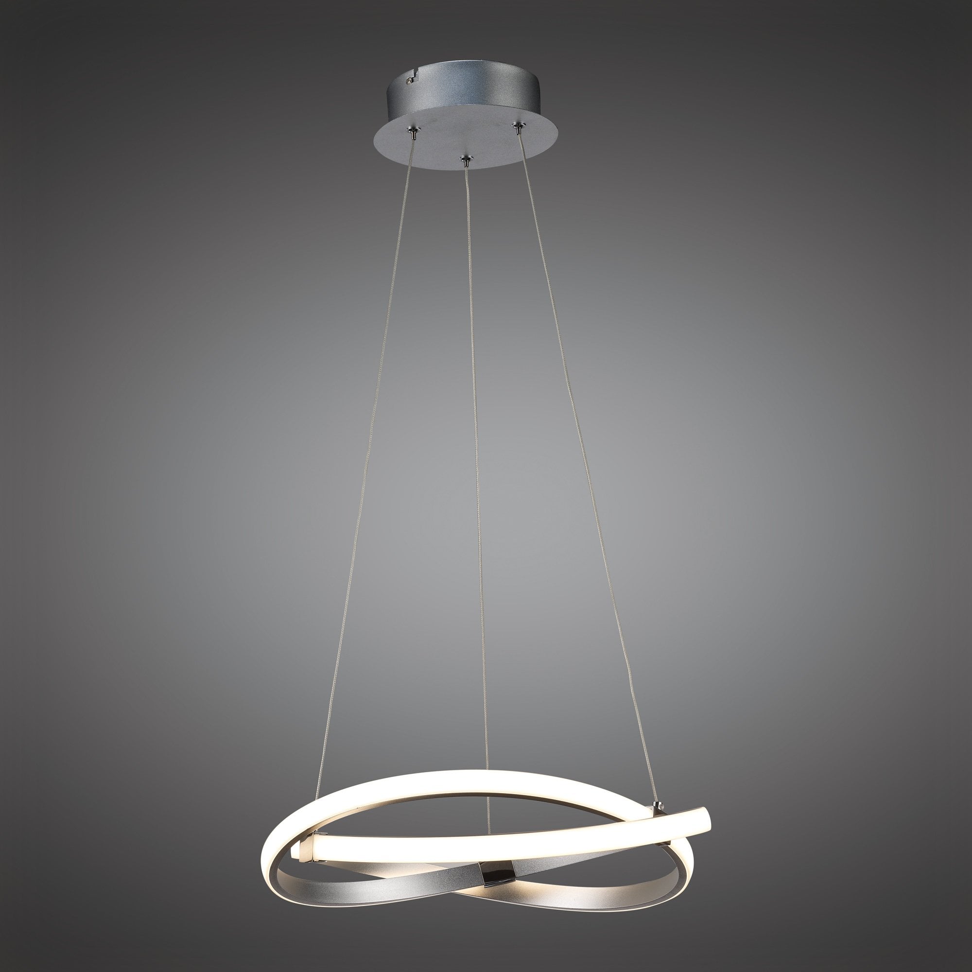 Infinity Pendant 30W LED 3000K, 2500lm, Silver/Polished Chrome/White Acrylic, 3yrs Warranty