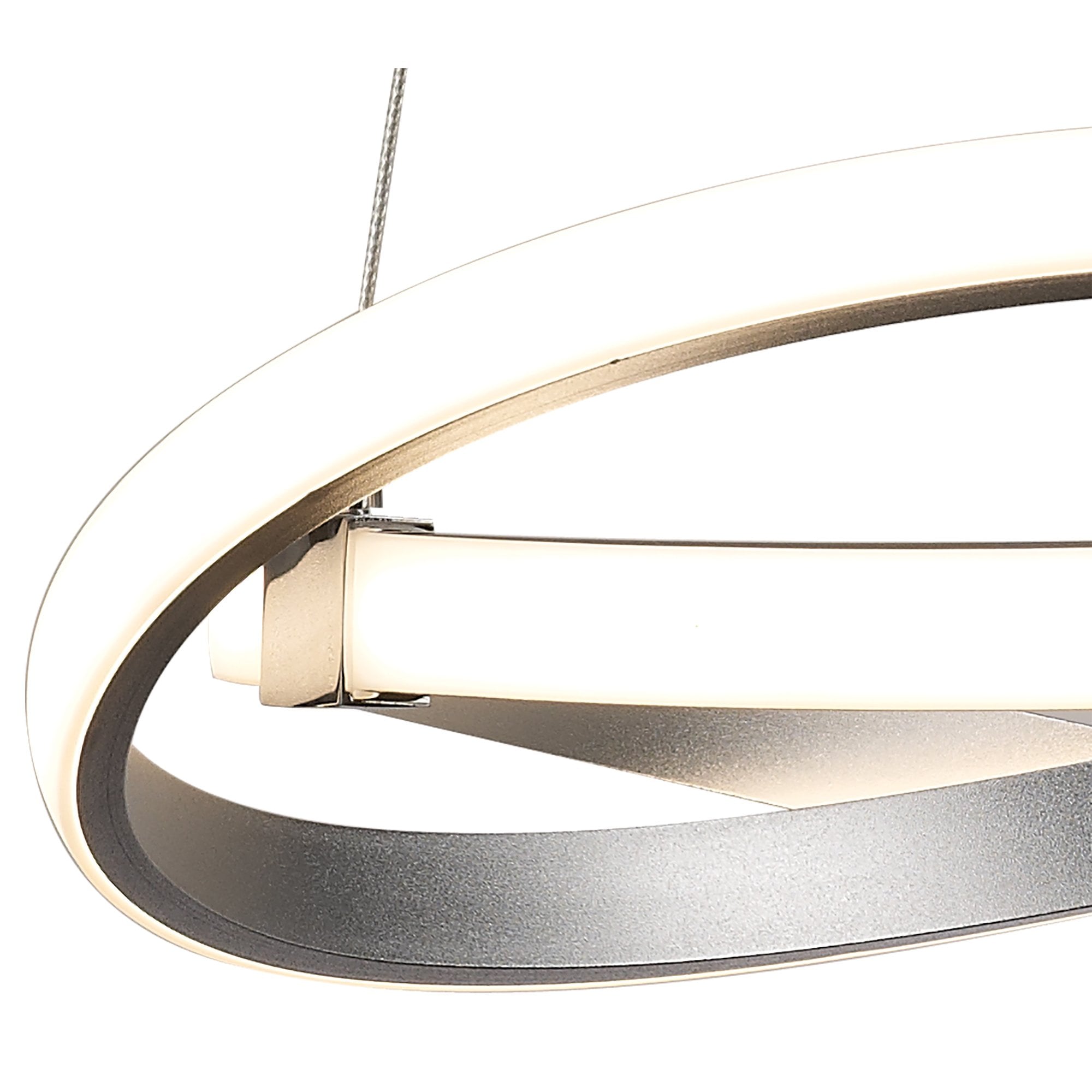 Infinity Pendant 30W LED 3000K, 2500lm, Silver/Polished Chrome/White Acrylic, 3yrs Warranty