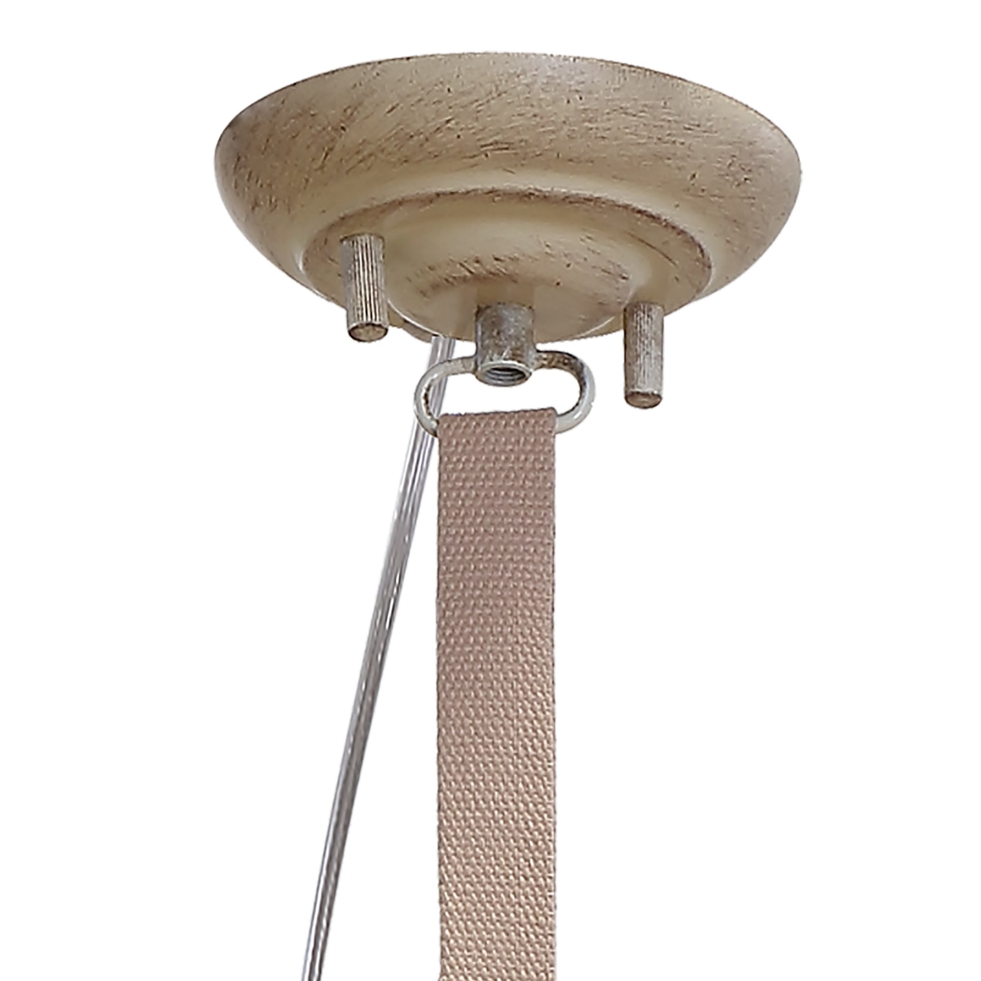 Industrial Ceiling 1 Light 40W E27 Medium, Sand Metal, Beige Belt