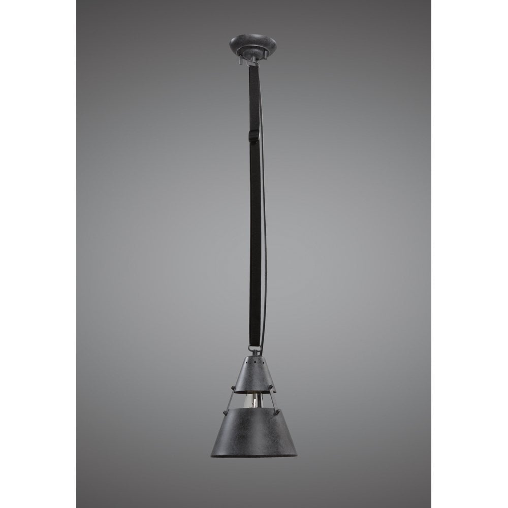 Industrial Ceiling 1 Light 40W E27 Oxide Metal, Black Belt