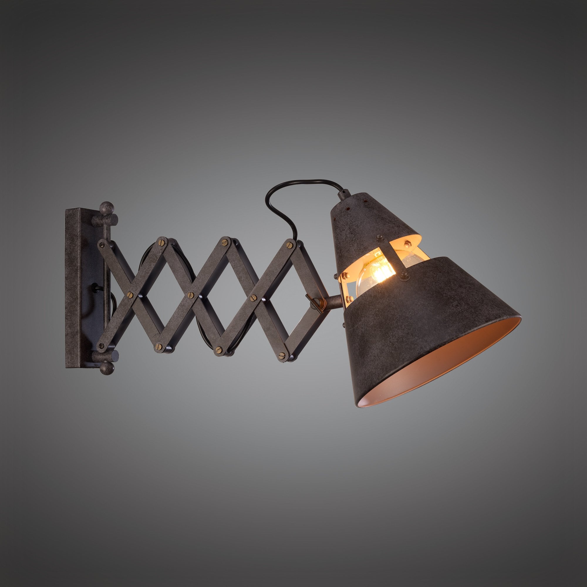 Industrial Wall Light 1 Light 40W E27, Oxide Metal