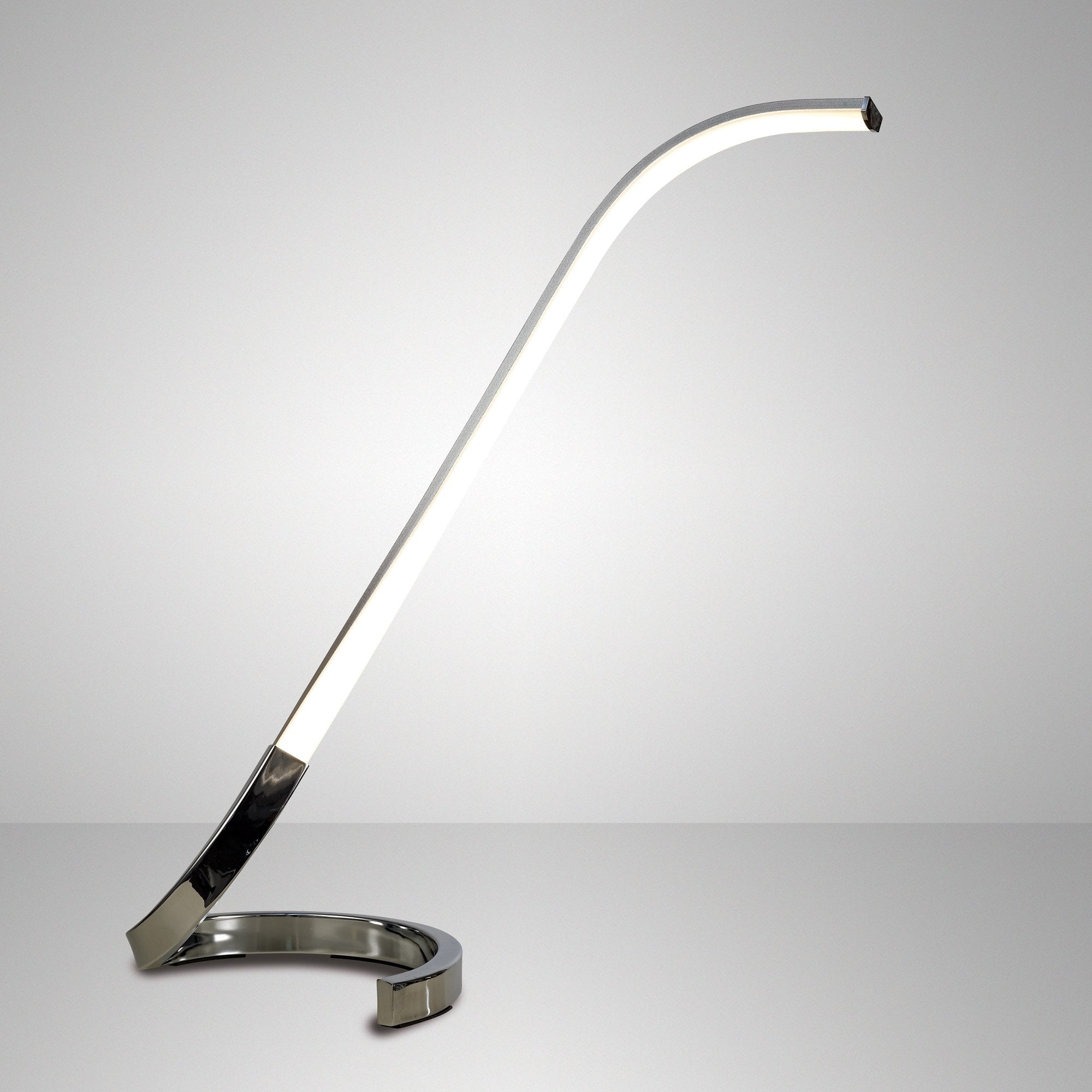 Papua LED Table Lamp 10W, 850lm, 3000K Polished Chrome/White Acrylic, 3yrs Warranty