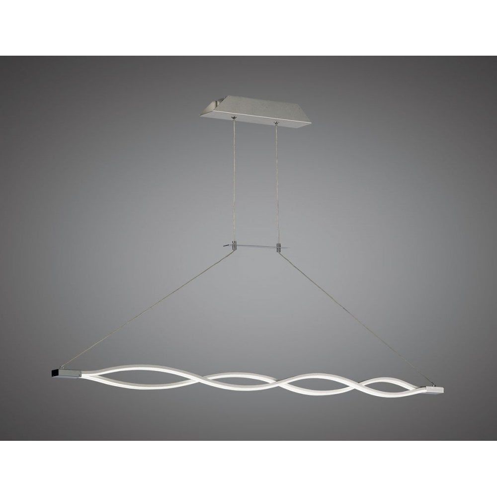 Sahara XL Pendant 42W LED 3000K, 3400lm, Dimmable Silver/Frosted Acrylic/Polished Chrome, 3yrs Warranty