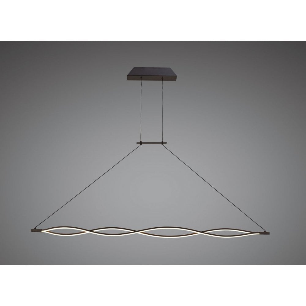 Sahara XL Pendant 42W LED 2800K, 3400lm, Dimmable Frosted Acrylic/Brown Oxide, 3yrs Warranty