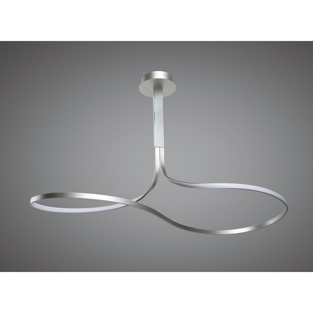 Nur XL Semi Ceiling 50W LED 3000K, 3900lm, Dimmable Silver/Frosted Acrylic/Polished Chrome, 3yrs Warranty